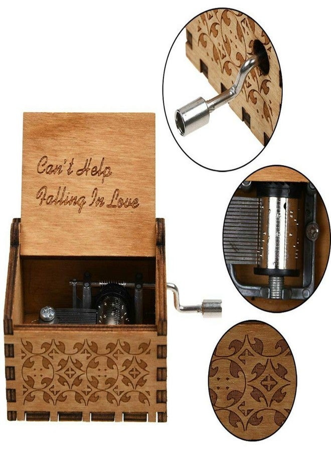 Huntmic Can't Help Falling in Love Wood Music Box, Antique Engraved Musical Boxes Case for Birthday Present Kid Toys Hand-Operated (Can't Help Falling in Love) - Image 3